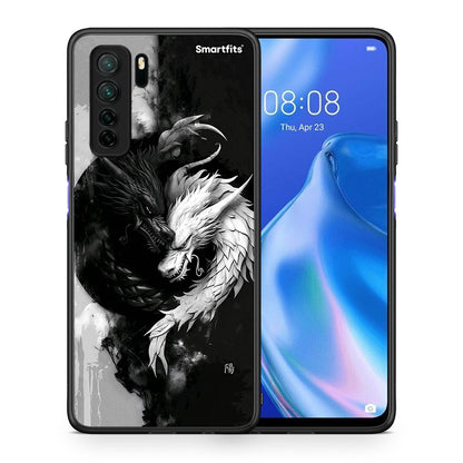 Θήκη Huawei P40 Lite 5G Yin Yang από τη Smartfits με σχέδιο στο πίσω μέρος και μαύρο περίβλημα | Huawei P40 Lite 5G Yin Yang Case with Colorful Back and Black Bezels