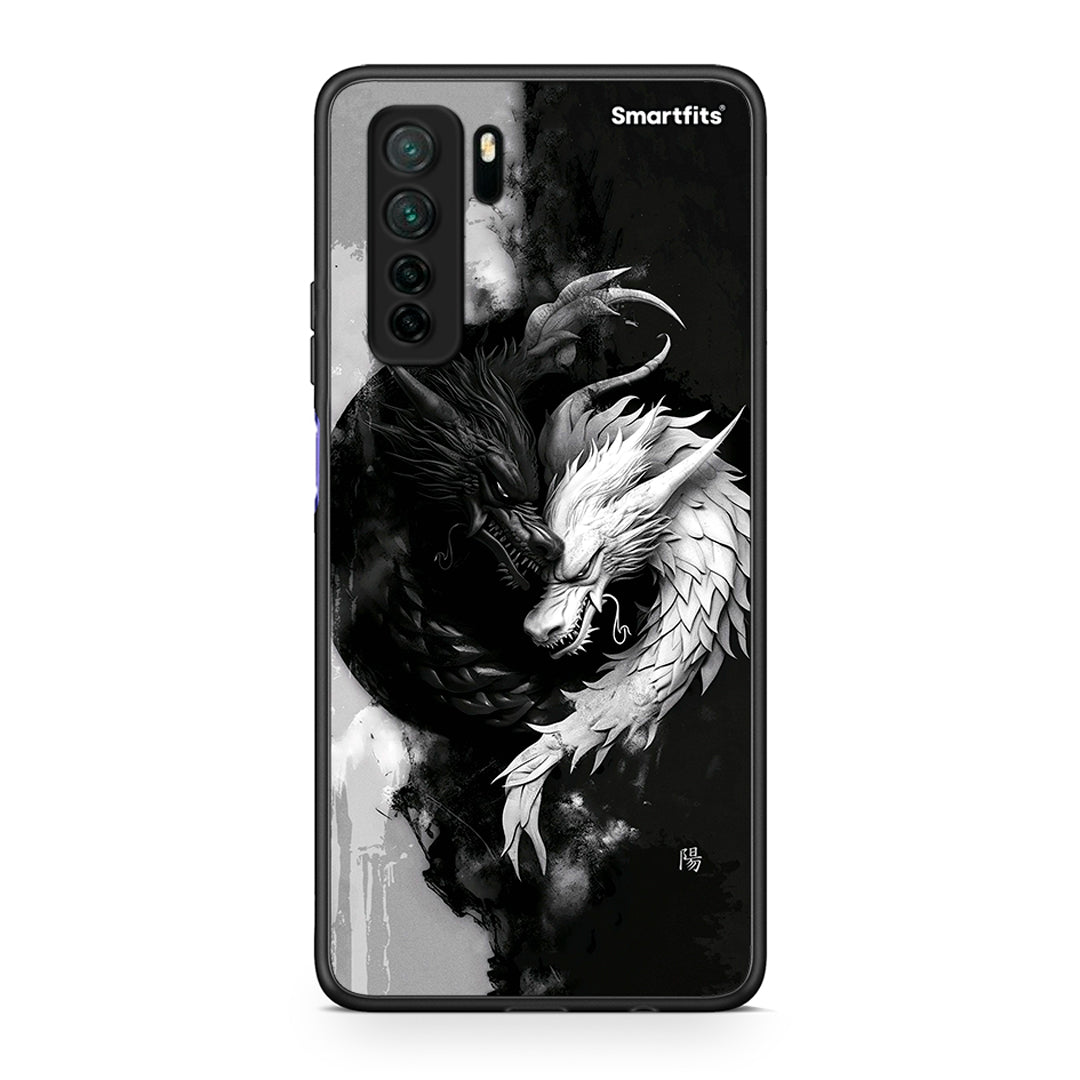 Θήκη Huawei P40 Lite 5G Yin Yang από τη Smartfits με σχέδιο στο πίσω μέρος και μαύρο περίβλημα | Huawei P40 Lite 5G Yin Yang Case with Colorful Back and Black Bezels