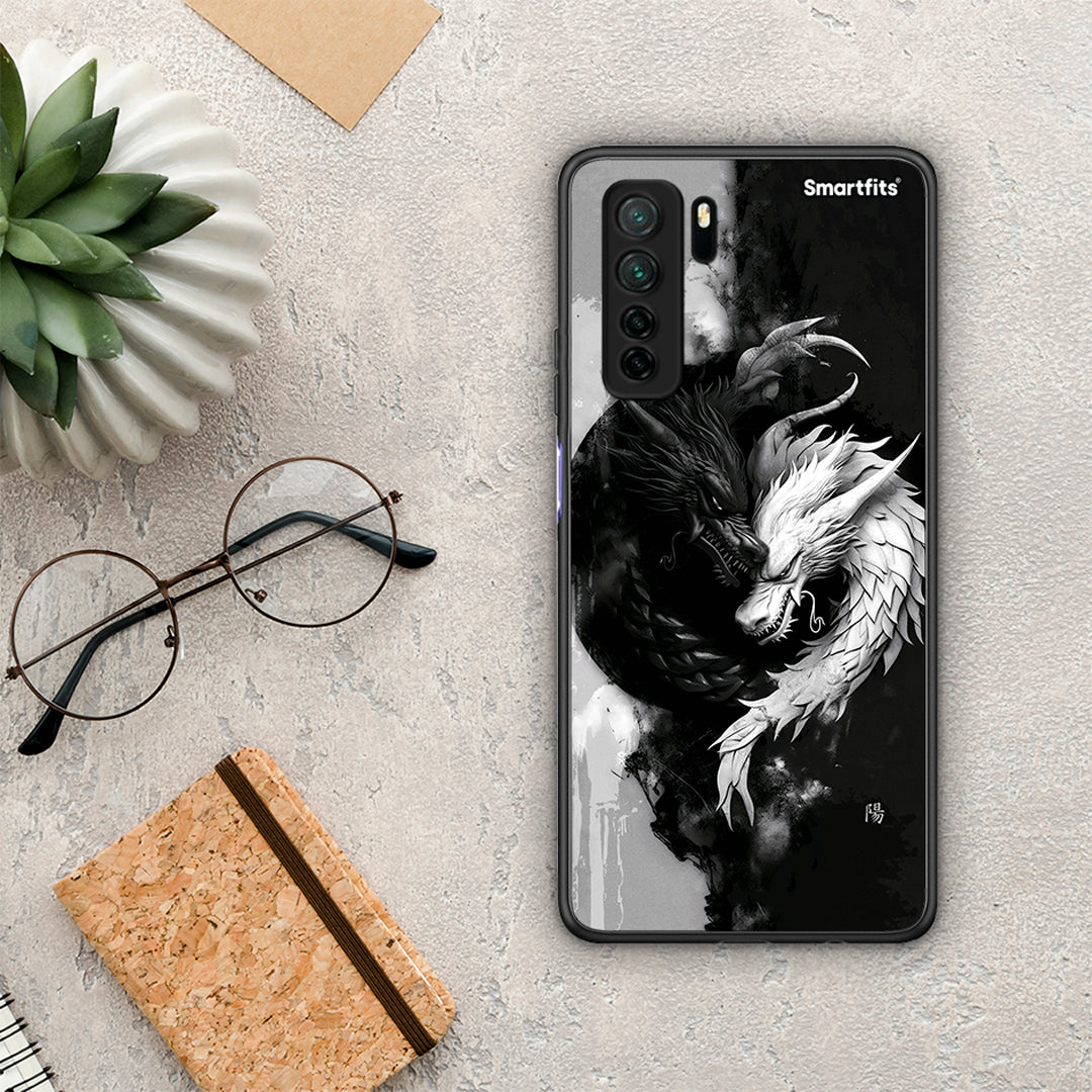 Θήκη Huawei P40 Lite 5G Yin Yang από τη Smartfits με σχέδιο στο πίσω μέρος και μαύρο περίβλημα | Huawei P40 Lite 5G Yin Yang Case with Colorful Back and Black Bezels
