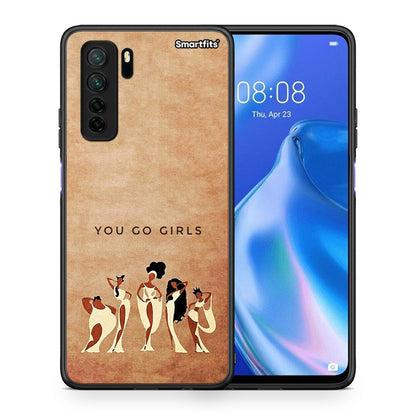 Θήκη Huawei P40 Lite 5G You Go Girl από τη Smartfits με σχέδιο στο πίσω μέρος και μαύρο περίβλημα | Huawei P40 Lite 5G You Go Girl Case with Colorful Back and Black Bezels