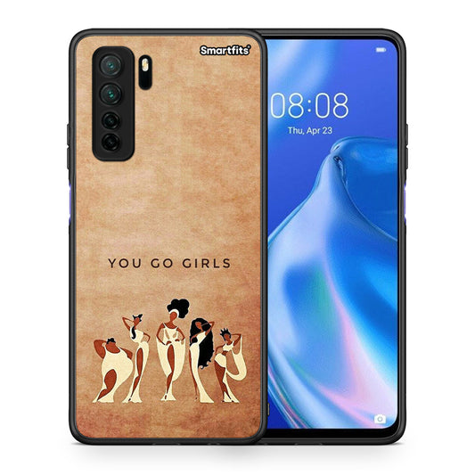 Θήκη Huawei P40 Lite 5G You Go Girl από τη Smartfits με σχέδιο στο πίσω μέρος και μαύρο περίβλημα | Huawei P40 Lite 5G You Go Girl Case with Colorful Back and Black Bezels