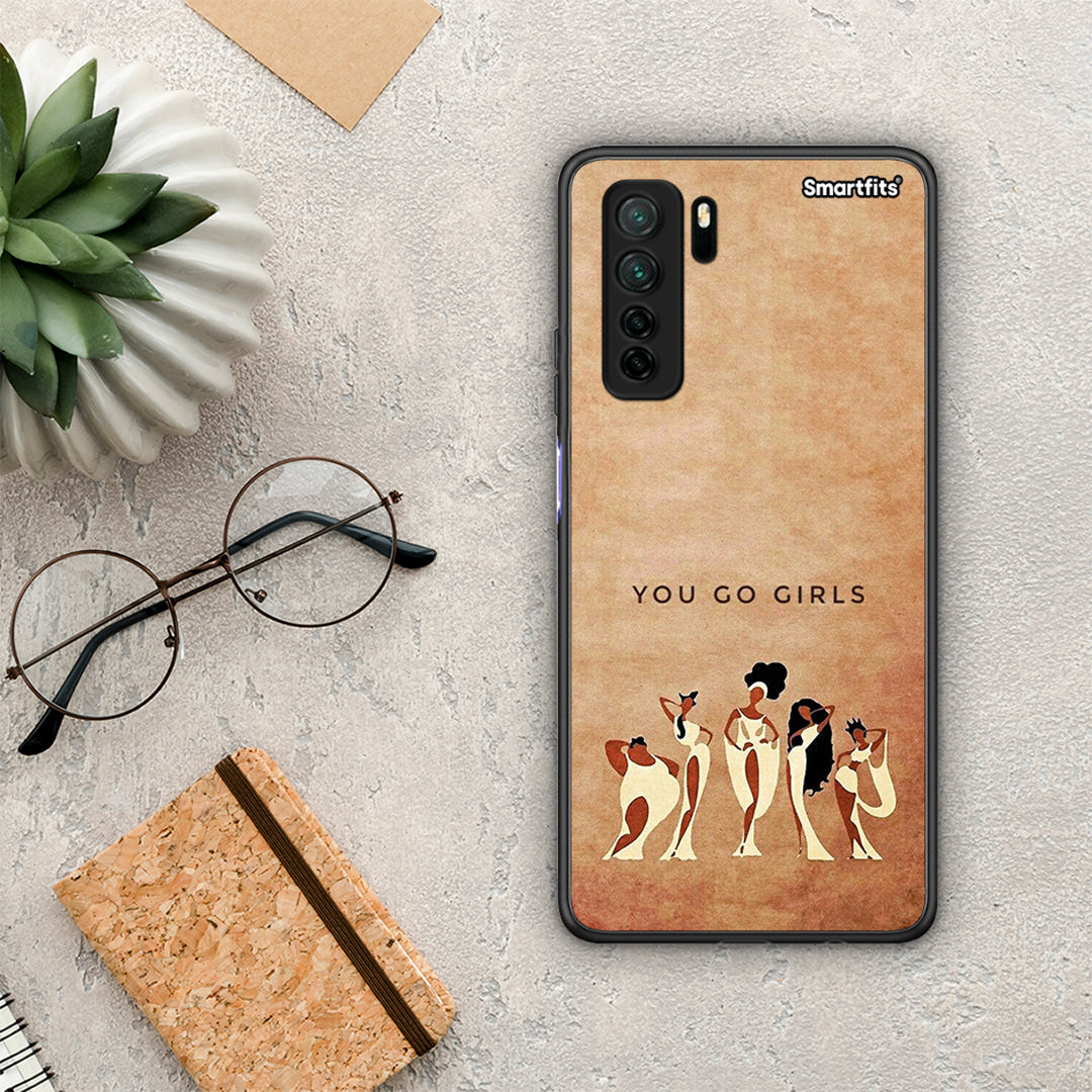 Θήκη Huawei P40 Lite 5G You Go Girl από τη Smartfits με σχέδιο στο πίσω μέρος και μαύρο περίβλημα | Huawei P40 Lite 5G You Go Girl Case with Colorful Back and Black Bezels