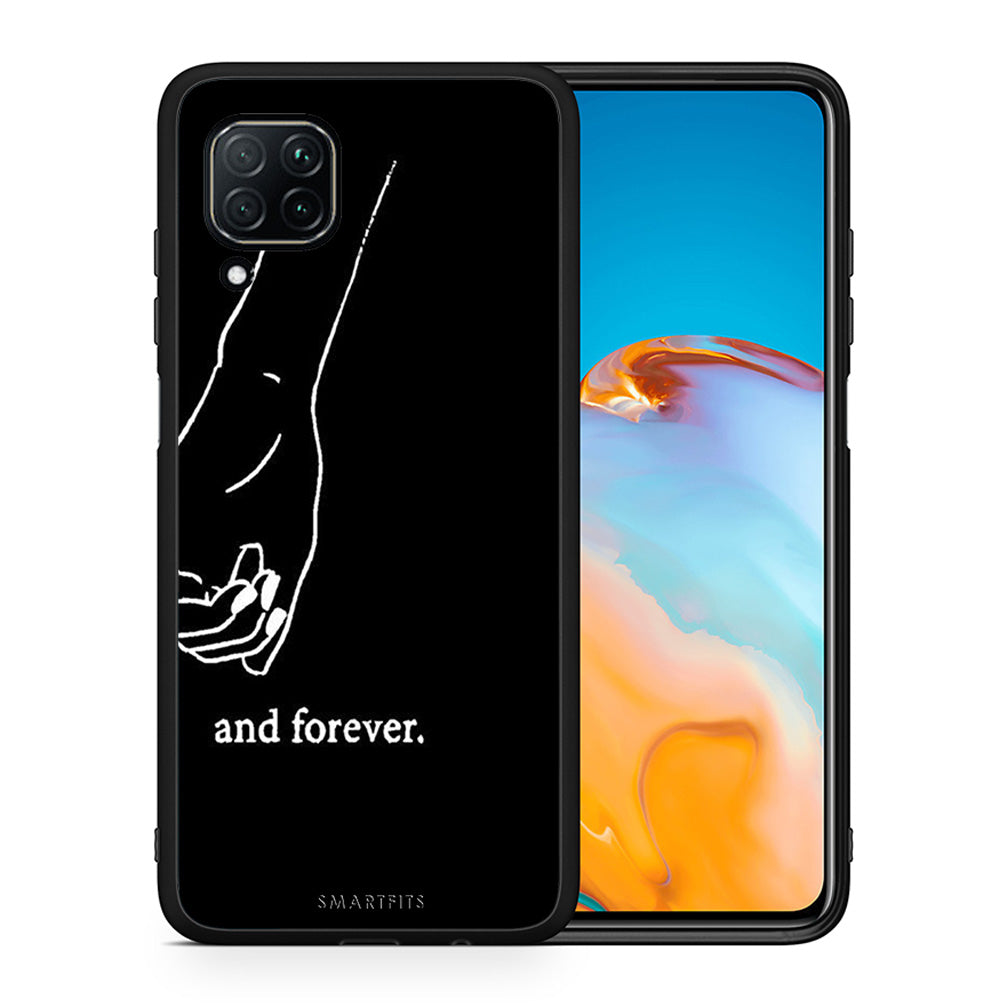 Θήκη Αγίου Βαλεντίνου Huawei P40 Lite Always & Forever 2 από τη Smartfits με σχέδιο στο πίσω μέρος και μαύρο περίβλημα | Huawei P40 Lite Always & Forever 2 case with colorful back and black bezels