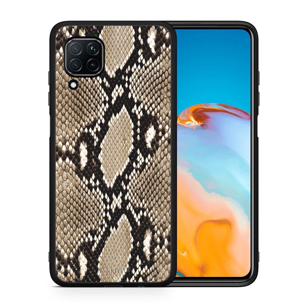 Θήκη Huawei P40 Lite Fashion Snake Animal από τη Smartfits με σχέδιο στο πίσω μέρος και μαύρο περίβλημα | Huawei P40 Lite Fashion Snake Animal case with colorful back and black bezels