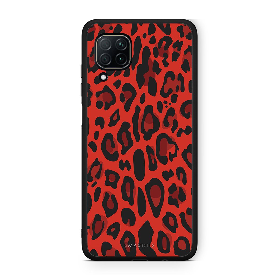 4 - Huawei P40 Lite Red Leopard Animal case, cover, bumper
