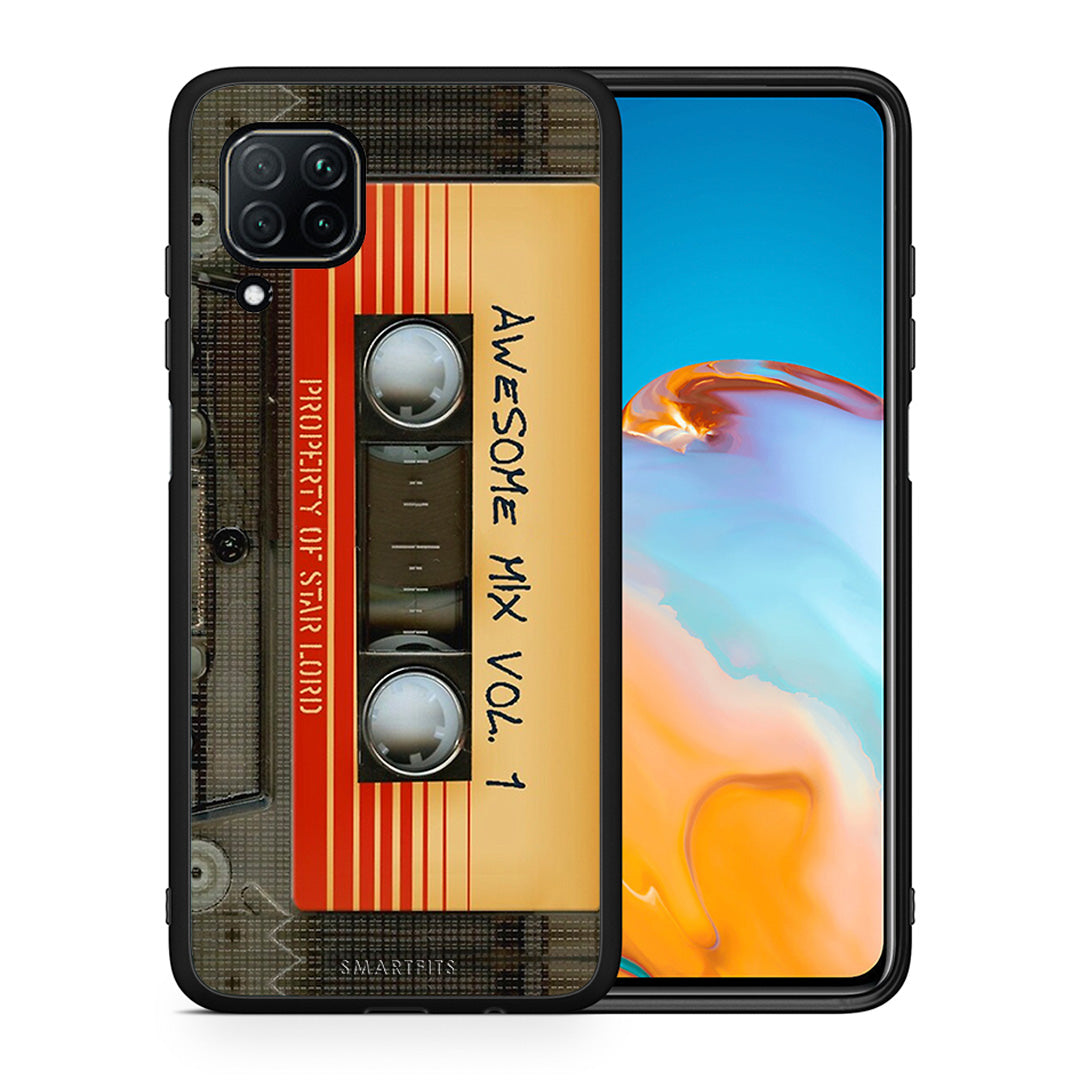 Θήκη Huawei P40 Lite Awesome Mix από τη Smartfits με σχέδιο στο πίσω μέρος και μαύρο περίβλημα | Huawei P40 Lite Awesome Mix case with colorful back and black bezels