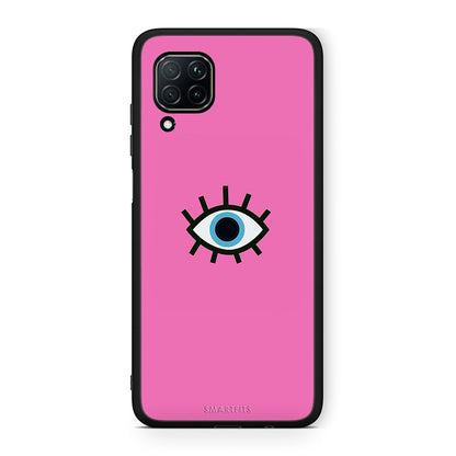 Huawei P40 Lite Blue Eye Pink θήκη από τη Smartfits με σχέδιο στο πίσω μέρος και μαύρο περίβλημα | Smartphone case with colorful back and black bezels by Smartfits