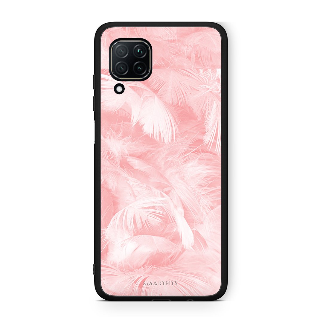 33 - Huawei P40 Lite  Pink Feather Boho case, cover, bumper