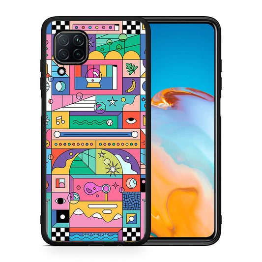 Θήκη Huawei P40 Lite Bubbles Soap από τη Smartfits με σχέδιο στο πίσω μέρος και μαύρο περίβλημα | Huawei P40 Lite Bubbles Soap case with colorful back and black bezels