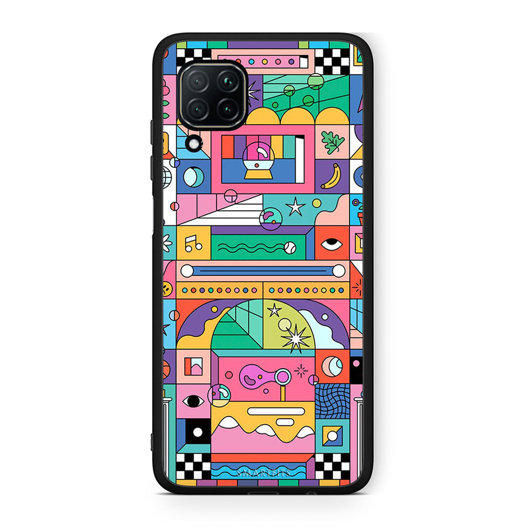 Huawei P40 Lite Bubbles Soap θήκη από τη Smartfits με σχέδιο στο πίσω μέρος και μαύρο περίβλημα | Smartphone case with colorful back and black bezels by Smartfits