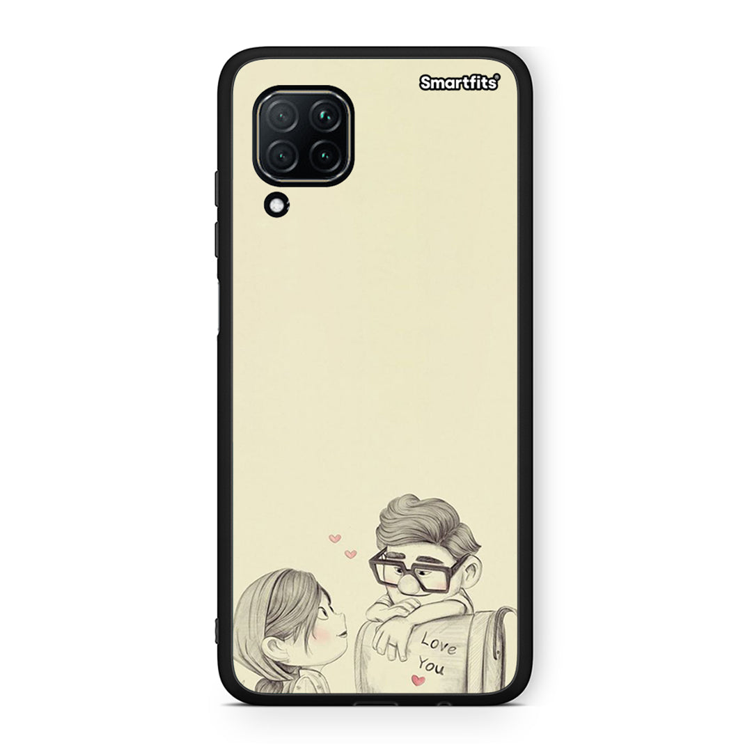 Huawei P40 Lite Carl And Ellie θήκη από τη Smartfits με σχέδιο στο πίσω μέρος και μαύρο περίβλημα | Smartphone case with colorful back and black bezels by Smartfits