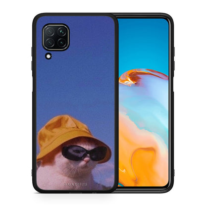 Θήκη Huawei P40 Lite Cat Diva από τη Smartfits με σχέδιο στο πίσω μέρος και μαύρο περίβλημα | Huawei P40 Lite Cat Diva case with colorful back and black bezels