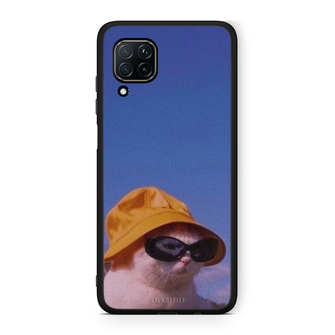 Huawei P40 Lite Cat Diva θήκη από τη Smartfits με σχέδιο στο πίσω μέρος και μαύρο περίβλημα | Smartphone case with colorful back and black bezels by Smartfits