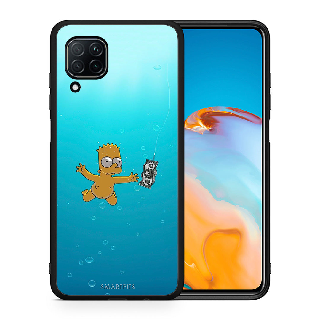 Θήκη Huawei P40 Lite Chasing Money από τη Smartfits με σχέδιο στο πίσω μέρος και μαύρο περίβλημα | Huawei P40 Lite Chasing Money case with colorful back and black bezels