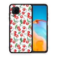 Thumbnail for Θήκη Huawei P40 Lite Cherry Summer από τη Smartfits με σχέδιο στο πίσω μέρος και μαύρο περίβλημα | Huawei P40 Lite Cherry Summer case with colorful back and black bezels