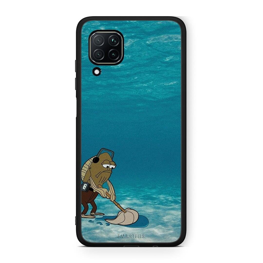 Huawei P40 Lite Clean The Ocean Θήκη από τη Smartfits με σχέδιο στο πίσω μέρος και μαύρο περίβλημα | Smartphone case with colorful back and black bezels by Smartfits