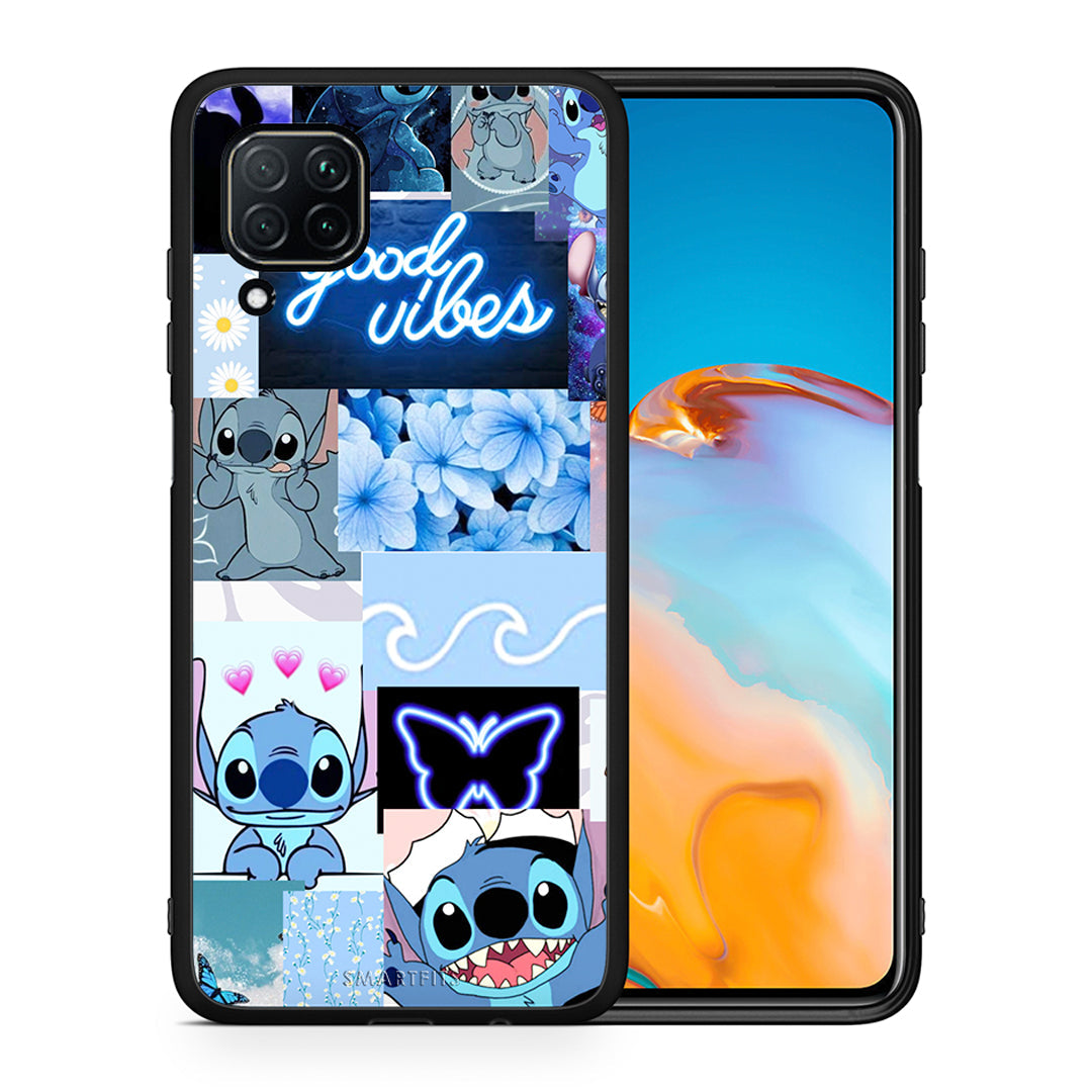 Θήκη Αγίου Βαλεντίνου Huawei P40 Lite Collage Good Vibes από τη Smartfits με σχέδιο στο πίσω μέρος και μαύρο περίβλημα | Huawei P40 Lite Collage Good Vibes case with colorful back and black bezels