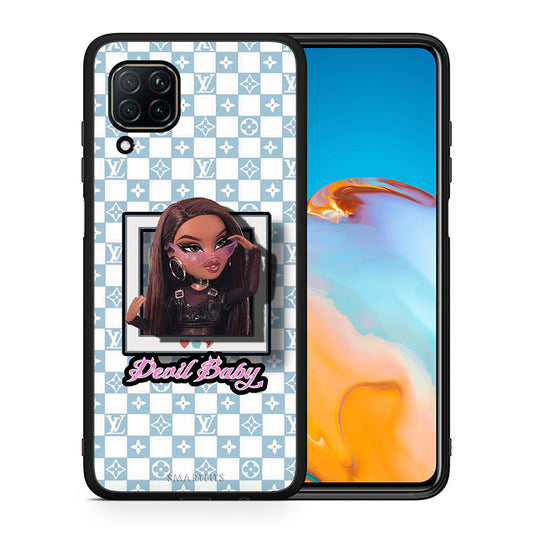 Θήκη Αγίου Βαλεντίνου Huawei P40 Lite Devil Baby από τη Smartfits με σχέδιο στο πίσω μέρος και μαύρο περίβλημα | Huawei P40 Lite Devil Baby case with colorful back and black bezels