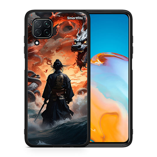 Θήκη Huawei P40 Lite Dragons Fight από τη Smartfits με σχέδιο στο πίσω μέρος και μαύρο περίβλημα | Huawei P40 Lite Dragons Fight case with colorful back and black bezels