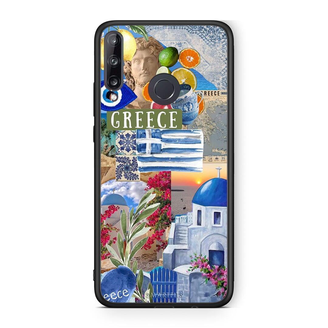 Huawei P40 Lite E All Greek Θήκη από τη Smartfits με σχέδιο στο πίσω μέρος και μαύρο περίβλημα | Smartphone case with colorful back and black bezels by Smartfits