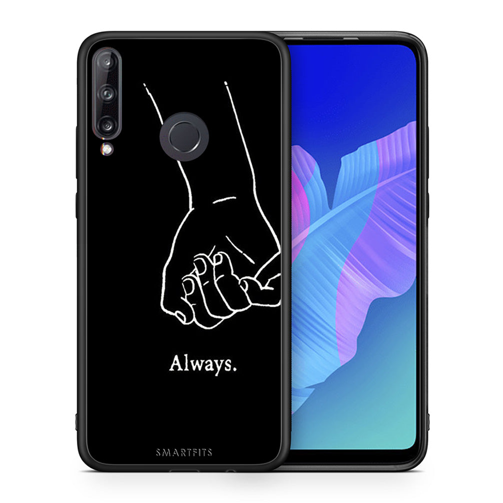 Θήκη Αγίου Βαλεντίνου Huawei P40 Lite E Always & Forever 1 από τη Smartfits με σχέδιο στο πίσω μέρος και μαύρο περίβλημα | Huawei P40 Lite E Always & Forever 1 case with colorful back and black bezels