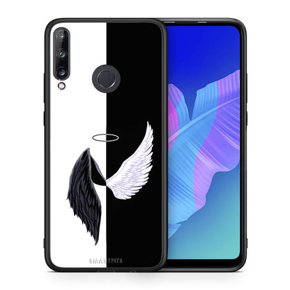 Θήκη Huawei P40 Lite E Angels Demons από τη Smartfits με σχέδιο στο πίσω μέρος και μαύρο περίβλημα | Huawei P40 Lite E Angels Demons case with colorful back and black bezels