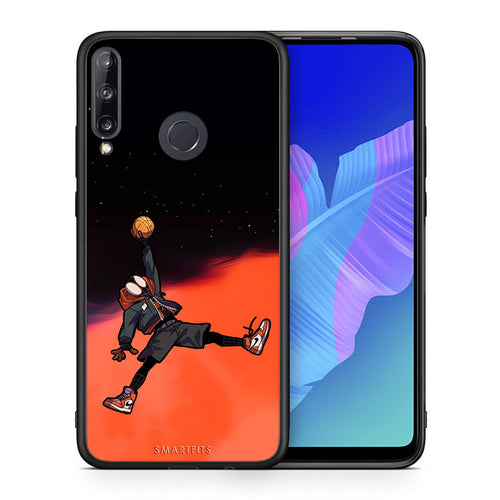 Θήκη Huawei P40 Lite E Basketball Hero από τη Smartfits με σχέδιο στο πίσω μέρος και μαύρο περίβλημα | Huawei P40 Lite E Basketball Hero case with colorful back and black bezels