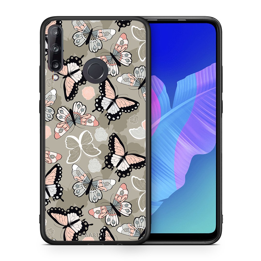 Θήκη Huawei P40 Lite E Butterflies Boho από τη Smartfits με σχέδιο στο πίσω μέρος και μαύρο περίβλημα | Huawei P40 Lite E Butterflies Boho case with colorful back and black bezels