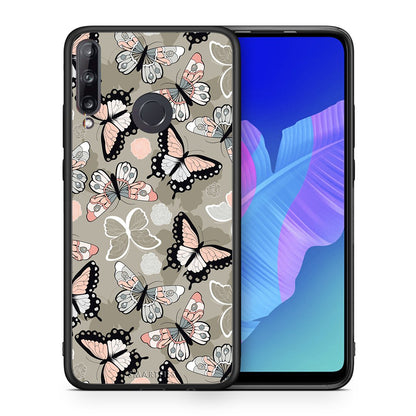 Θήκη Huawei P40 Lite E Butterflies Boho από τη Smartfits με σχέδιο στο πίσω μέρος και μαύρο περίβλημα | Huawei P40 Lite E Butterflies Boho case with colorful back and black bezels