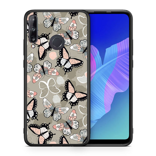Θήκη Huawei P40 Lite E Butterflies Boho από τη Smartfits με σχέδιο στο πίσω μέρος και μαύρο περίβλημα | Huawei P40 Lite E Butterflies Boho case with colorful back and black bezels
