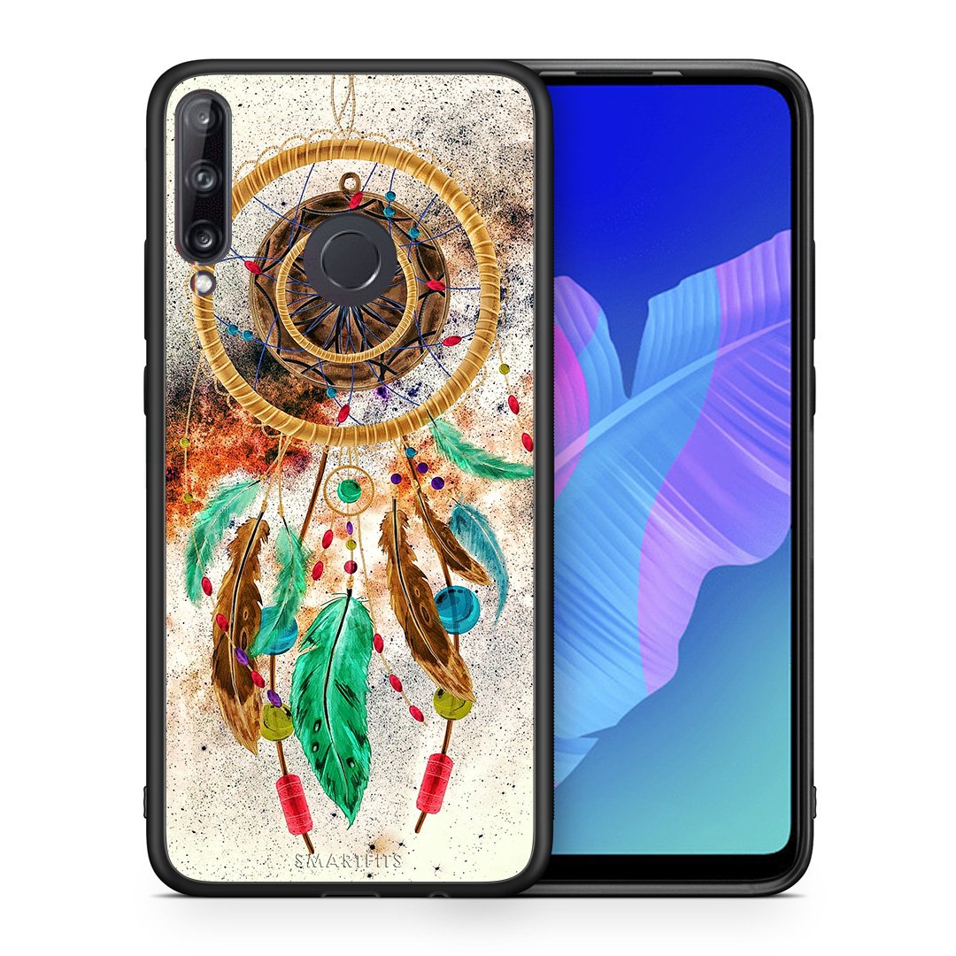 Θήκη Huawei P40 Lite E DreamCatcher Boho από τη Smartfits με σχέδιο στο πίσω μέρος και μαύρο περίβλημα | Huawei P40 Lite E DreamCatcher Boho case with colorful back and black bezels