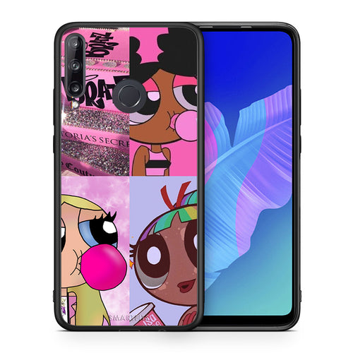 Θήκη Αγίου Βαλεντίνου Huawei P40 Lite E Bubble Girls από τη Smartfits με σχέδιο στο πίσω μέρος και μαύρο περίβλημα | Huawei P40 Lite E Bubble Girls case with colorful back and black bezels