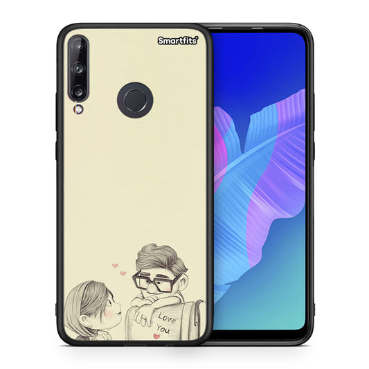 Θήκη Huawei P40 Lite E Carl And Ellie από τη Smartfits με σχέδιο στο πίσω μέρος και μαύρο περίβλημα | Huawei P40 Lite E Carl And Ellie case with colorful back and black bezels