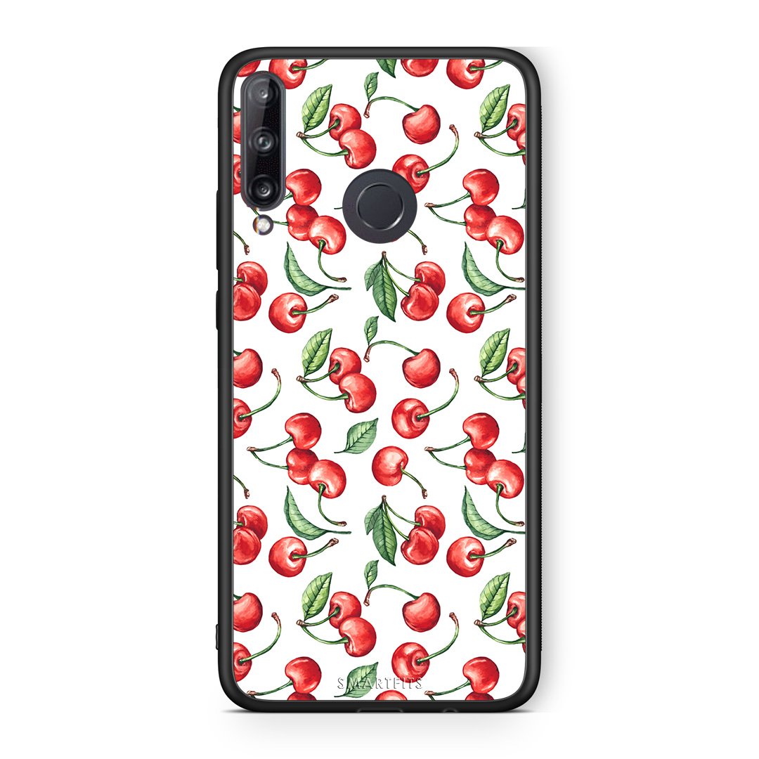 Huawei P40 Lite E Cherry Summer θήκη από τη Smartfits με σχέδιο στο πίσω μέρος και μαύρο περίβλημα | Smartphone case with colorful back and black bezels by Smartfits