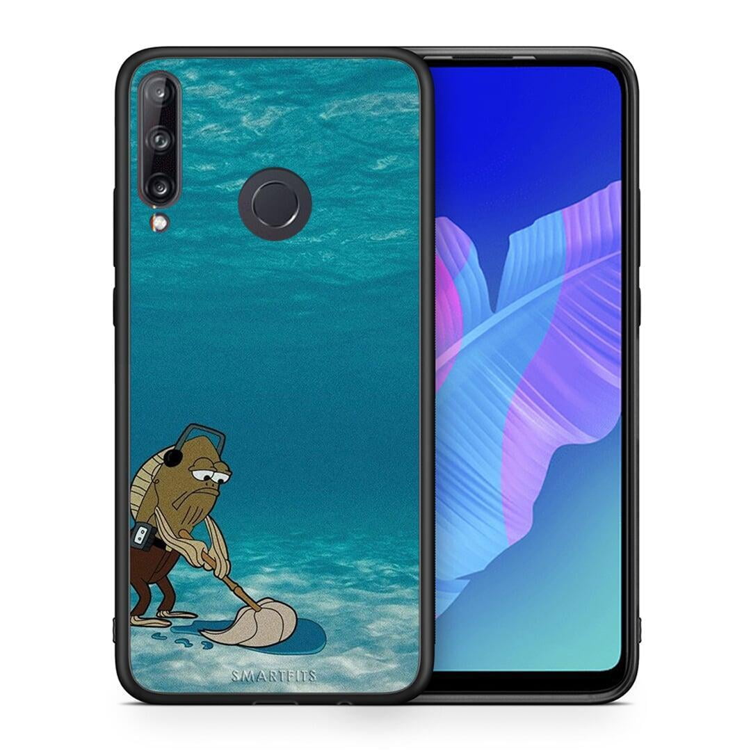 Θήκη Huawei P40 Lite E Clean The Ocean από τη Smartfits με σχέδιο στο πίσω μέρος και μαύρο περίβλημα | Huawei P40 Lite E Clean The Ocean case with colorful back and black bezels
