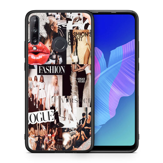 Θήκη Αγίου Βαλεντίνου Huawei P40 Lite E Collage Fashion από τη Smartfits με σχέδιο στο πίσω μέρος και μαύρο περίβλημα | Huawei P40 Lite E Collage Fashion case with colorful back and black bezels
