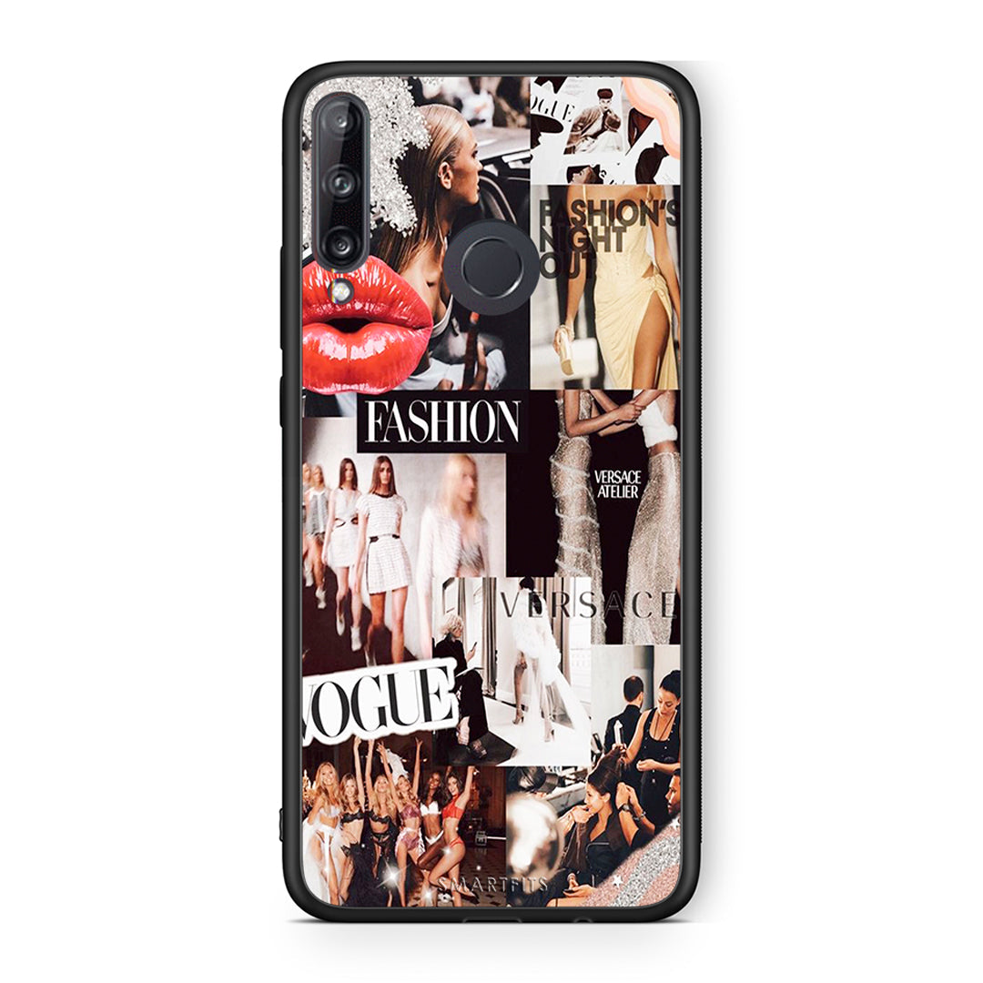 Huawei P40 Lite E Collage Fashion Θήκη Αγίου Βαλεντίνου από τη Smartfits με σχέδιο στο πίσω μέρος και μαύρο περίβλημα | Smartphone case with colorful back and black bezels by Smartfits
