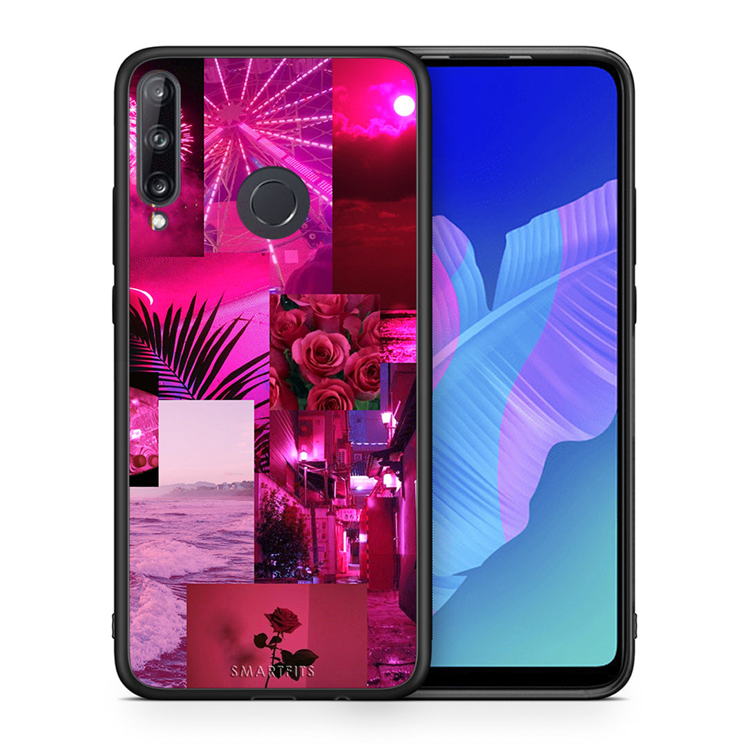 Θήκη Αγίου Βαλεντίνου Huawei P40 Lite E Collage Red Roses από τη Smartfits με σχέδιο στο πίσω μέρος και μαύρο περίβλημα | Huawei P40 Lite E Collage Red Roses case with colorful back and black bezels