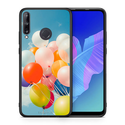 Θήκη Huawei P40 Lite E Colorful Balloons από τη Smartfits με σχέδιο στο πίσω μέρος και μαύρο περίβλημα | Huawei P40 Lite E Colorful Balloons case with colorful back and black bezels