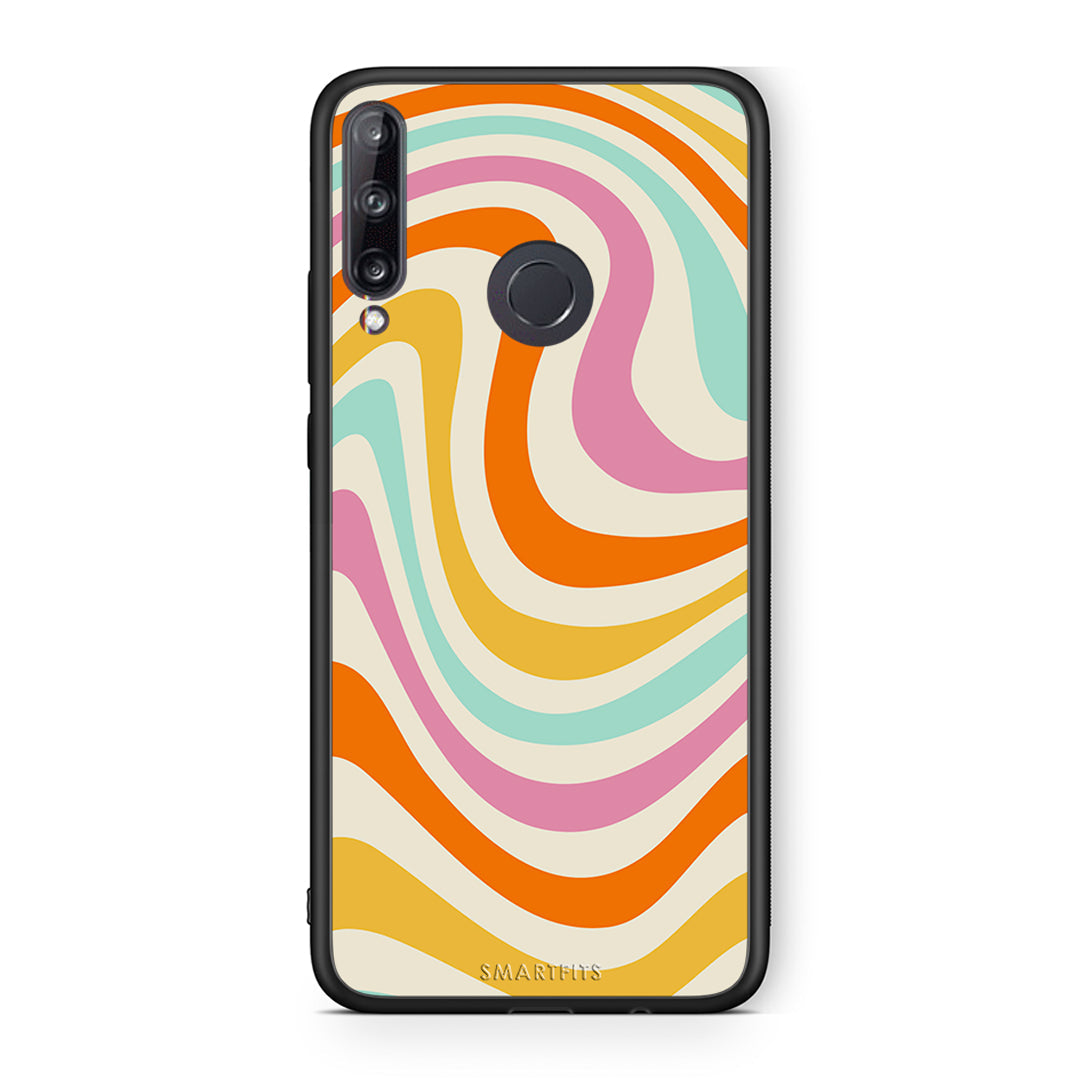 Huawei P40 Lite E Colourful Waves θήκη από τη Smartfits με σχέδιο στο πίσω μέρος και μαύρο περίβλημα | Smartphone case with colorful back and black bezels by Smartfits