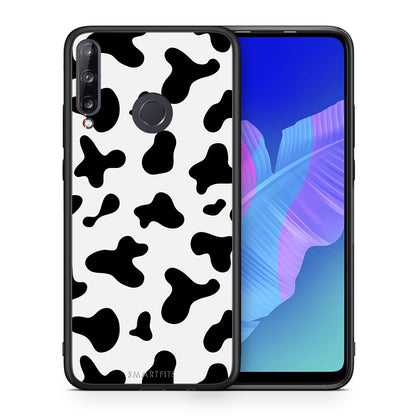 Θήκη Huawei P40 Lite E Cow Print από τη Smartfits με σχέδιο στο πίσω μέρος και μαύρο περίβλημα | Huawei P40 Lite E Cow Print case with colorful back and black bezels