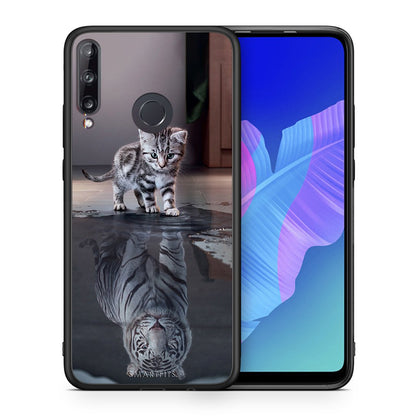 Θήκη Huawei P40 Lite E Tiger Cute από τη Smartfits με σχέδιο στο πίσω μέρος και μαύρο περίβλημα | Huawei P40 Lite E Tiger Cute case with colorful back and black bezels