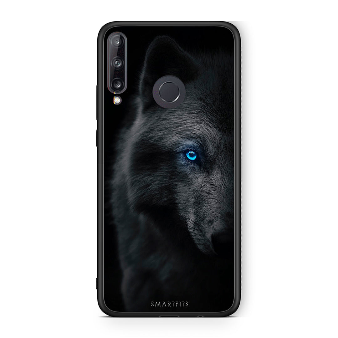 Huawei P40 Lite E Dark Wolf θήκη από τη Smartfits με σχέδιο στο πίσω μέρος και μαύρο περίβλημα | Smartphone case with colorful back and black bezels by Smartfits
