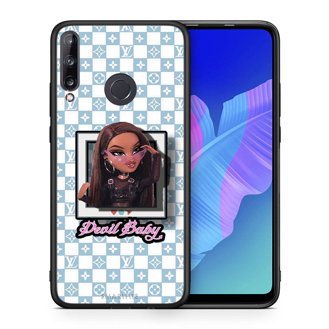 Θήκη Αγίου Βαλεντίνου Huawei P40 Lite E Devil Baby από τη Smartfits με σχέδιο στο πίσω μέρος και μαύρο περίβλημα | Huawei P40 Lite E Devil Baby case with colorful back and black bezels