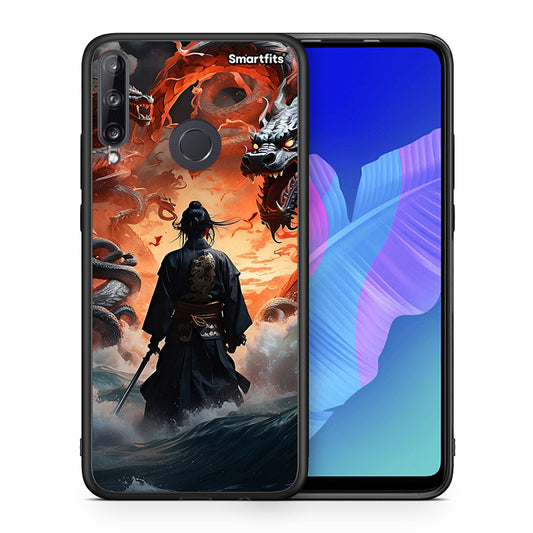 Θήκη Huawei P40 Lite E Dragons Fight από τη Smartfits με σχέδιο στο πίσω μέρος και μαύρο περίβλημα | Huawei P40 Lite E Dragons Fight case with colorful back and black bezels