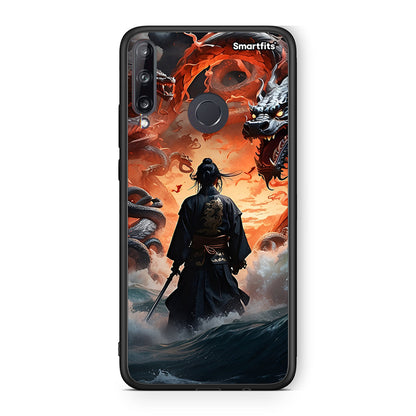 Huawei P40 Lite E Dragons Fight θήκη από τη Smartfits με σχέδιο στο πίσω μέρος και μαύρο περίβλημα | Smartphone case with colorful back and black bezels by Smartfits