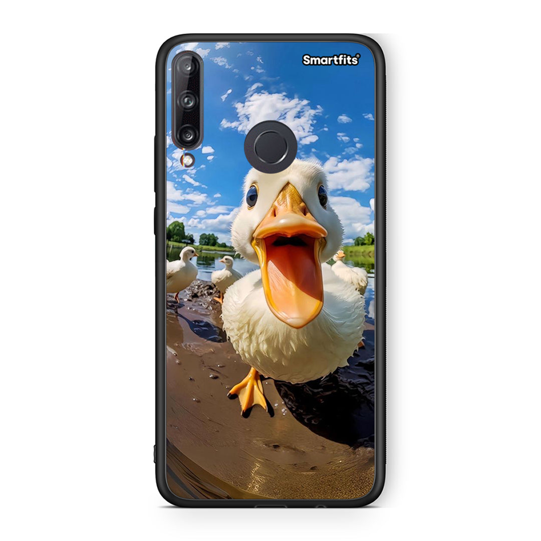 Huawei P40 Lite E Duck Face θήκη από τη Smartfits με σχέδιο στο πίσω μέρος και μαύρο περίβλημα | Smartphone case with colorful back and black bezels by Smartfits