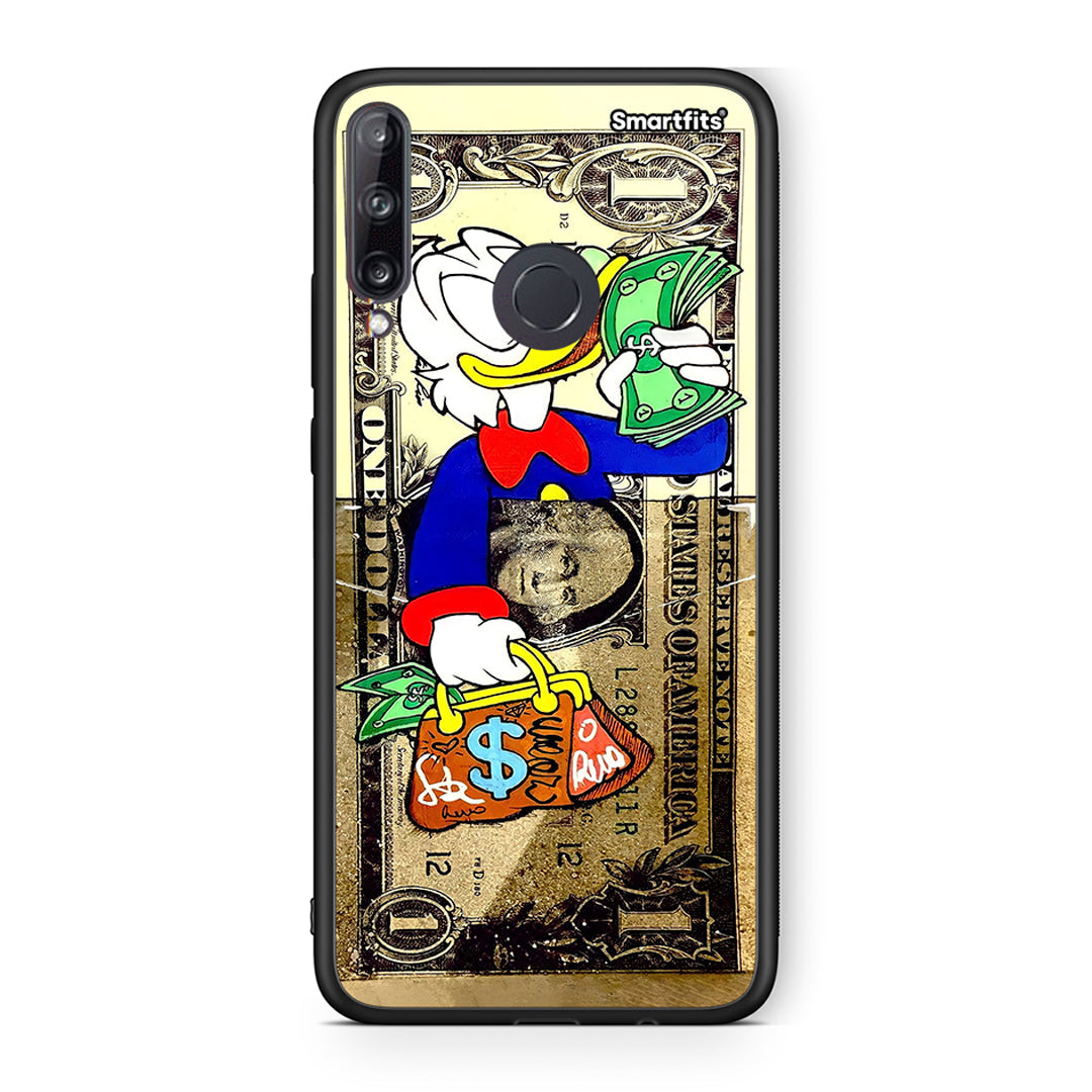Huawei P40 Lite E Duck Money Θήκη από τη Smartfits με σχέδιο στο πίσω μέρος και μαύρο περίβλημα | Smartphone case with colorful back and black bezels by Smartfits