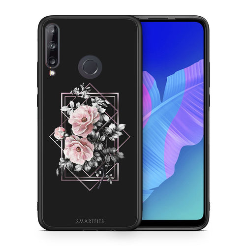 Θήκη Huawei P40 Lite E Frame Flower από τη Smartfits με σχέδιο στο πίσω μέρος και μαύρο περίβλημα | Huawei P40 Lite E Frame Flower case with colorful back and black bezels