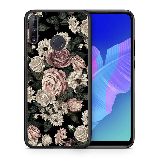 Θήκη Huawei P40 Lite E Wild Roses Flower από τη Smartfits με σχέδιο στο πίσω μέρος και μαύρο περίβλημα | Huawei P40 Lite E Wild Roses Flower case with colorful back and black bezels